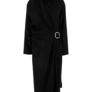 Black stretch cady dress