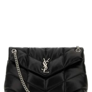 Black nappa leather medium Puffer shoulder bag