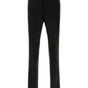 Black linen blend pant