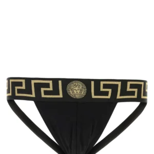 Black stretch cotton brief