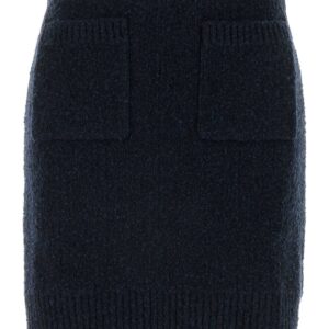 Midnight blue bouclÃ© mini skirt