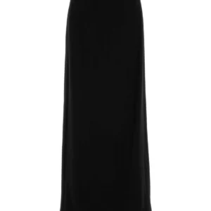 Black stretch cady skirt