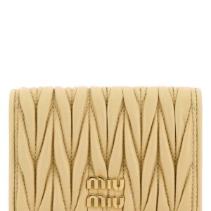 Pastel yellow nappa leather card holder