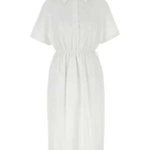 White poplin shirt dress