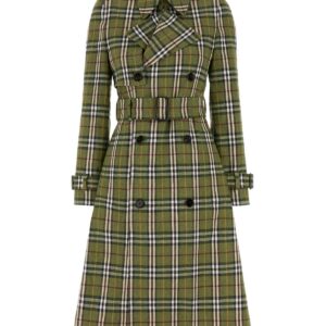 Embroidered stretch linen trench coat
