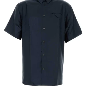 Blue satin shirt