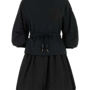 Black cotton sweatshirt dress