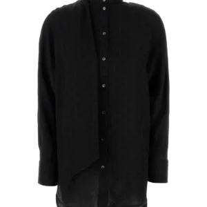 Black silk shirt