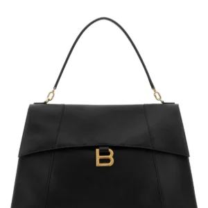 Black leather large Hourglass Soft handbag