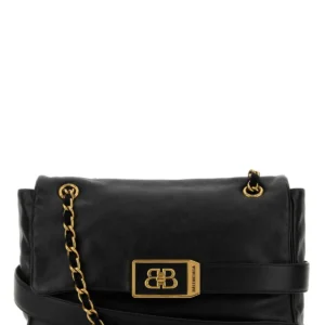 Black leather medium Modu shoulder bag