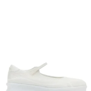 White mesh ballerinas