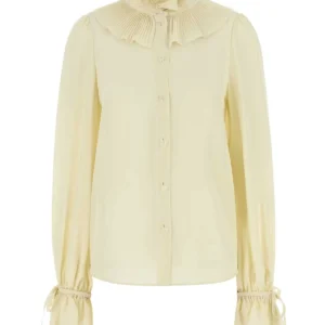 Cream crepe shirt