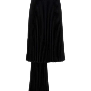 Black polyester pant-skirt