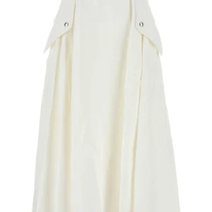 White viscose blend skirt
