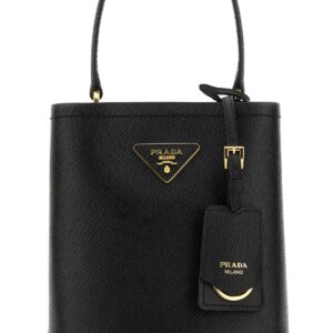 Black leather small Panier handbag