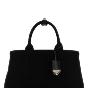 Black canvas shopping bag