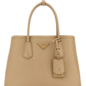 Sand leather small Double handbag