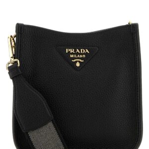 Black leather crossbody bag