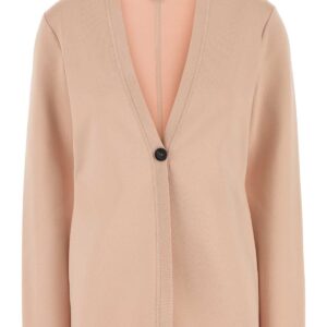 Pink stretch viscose blend cardigan