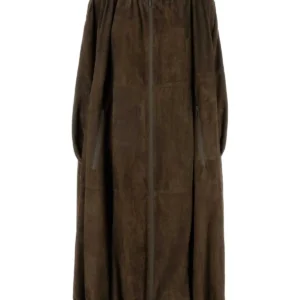 Brown suede overcoat