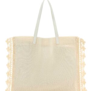 Ivory crochet shopping bag