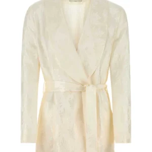 White silk blazer