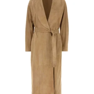 Camel suede coat