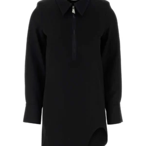 Black gabardine mini dress