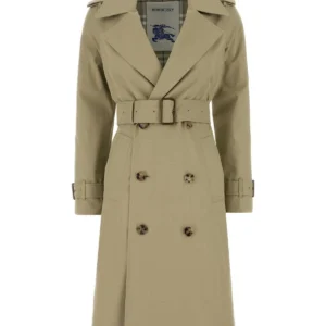 Sage green gabardine trench coat