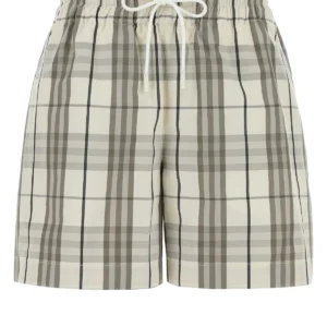 Embroidered poplin shorts