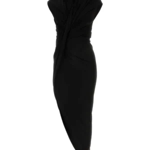 Black stretch crepe dress