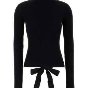 Black stretch viscose blend top