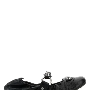 Black leather City ballerinas