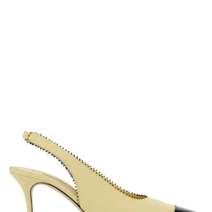 Pastel yellow nappa leather Gaius pumps