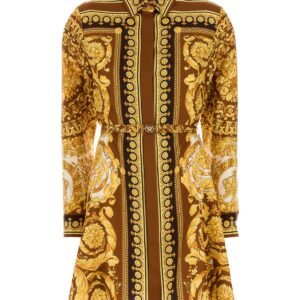Printed twill shirt dress