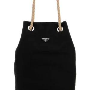 Black Re-Nylon shopping bag