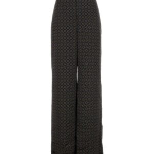 Pritned satin wide-leg pant