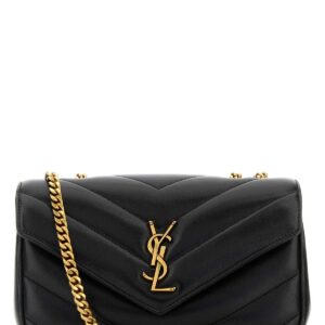 Black leather small LouLou shoulder bag