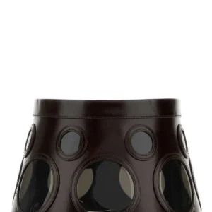 Dark brown leather hat