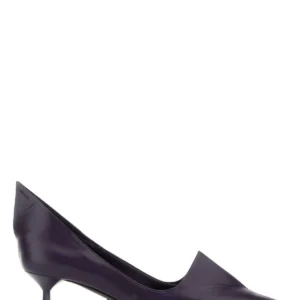 Purple leather pumps