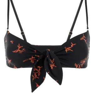 Printed stretch nylon bikini top