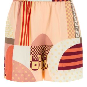 Printed crepe shorts