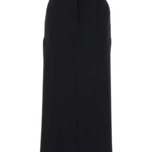 Black wool blend pant-skirt
