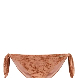 Peach stretch velvet bikini slip