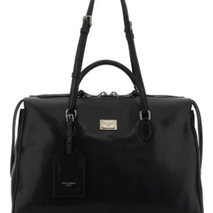 Black leather Vittoria handbag