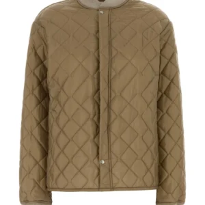Beige nylon bomber jacket
