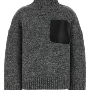 Melange grey wool blend sweater