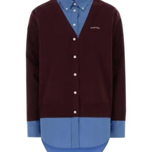 Burgundy wool cardigan