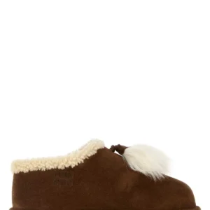 Brown suede ankle boots