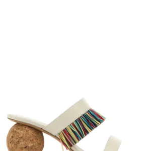 Ivory leather mules